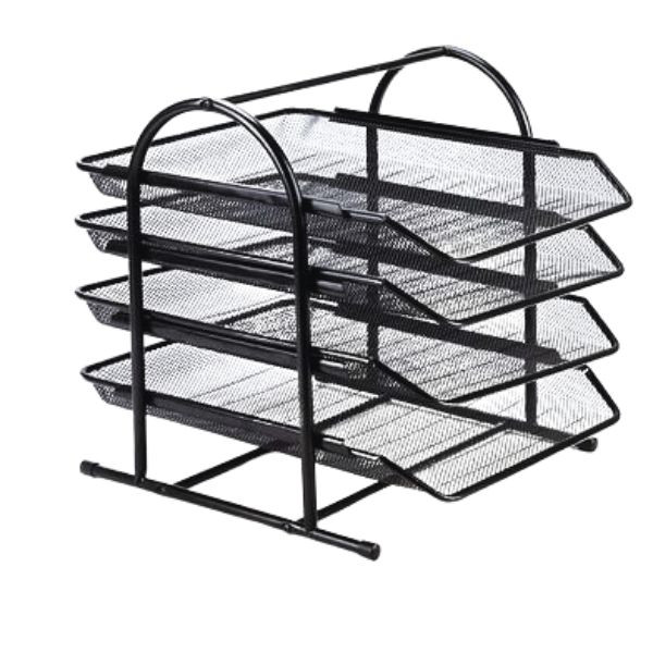 4 Tier Metal Mesh File Rack and Organizer