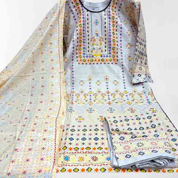 Stitched Cotton Printed Salwar Kameez For Women - 3 Piece