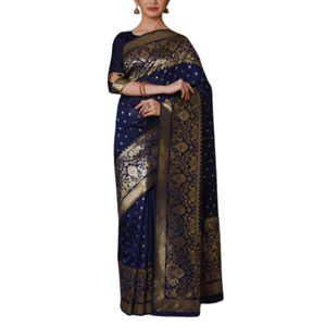 Stylish & Glorious Printed Silk Saree With Blouse Piece For Women