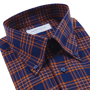 Blue Flannel Twill Check Shirt