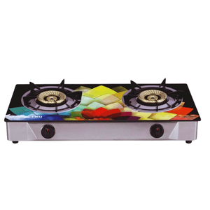 ELECTRO Double Burner Glass Top Gas Stove