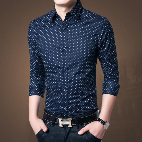 BLUE-New Long Sleeve Casual Shirt for Men