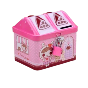 Metal House Shaped Coin Box for Kids