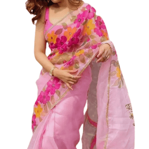 Dhupian Half Silk Skin Print Saree (PP-226) For Women