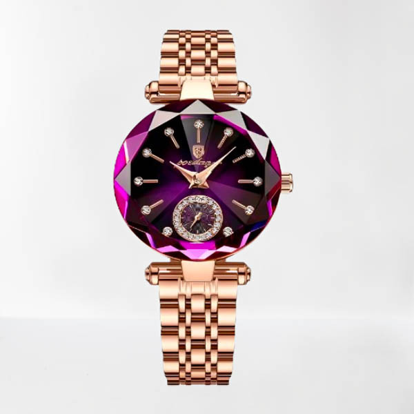 Poedagar 719 Pearl Dial Stainless Steel Waterproof Women’s Watch - Purple Color