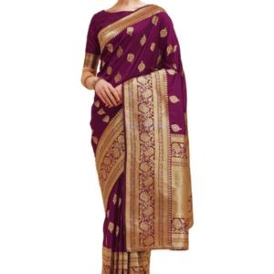 Stylish & Glorious Printed Silk Saree With Blouse Piece (MN-705) For Women