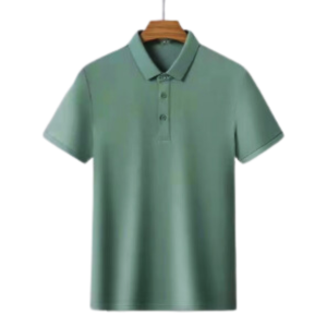 Foreign Trade Lapel Seamless Elastic T shirt Men's Short-sleeved Polo Shirt - Grass Green