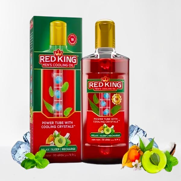 Red King Men's Cooling Oil (Free Damage Repair Shampoo 12 pcs) - Red King Cooling Oil