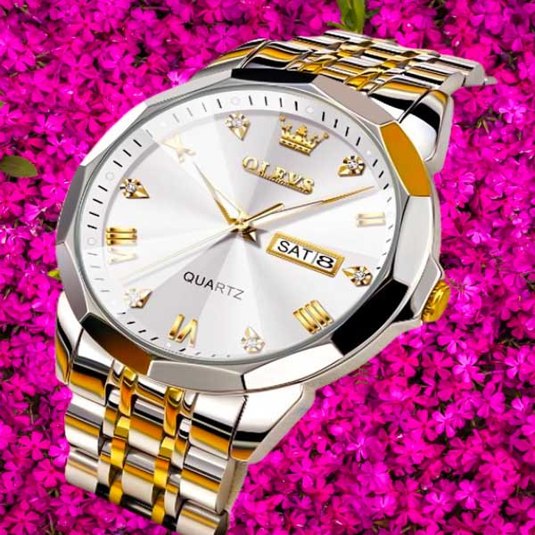 Olevs 9931 Luxury Fashion Stainless Steel Unique Design Diamond Cutting Glass Wrist-Watch