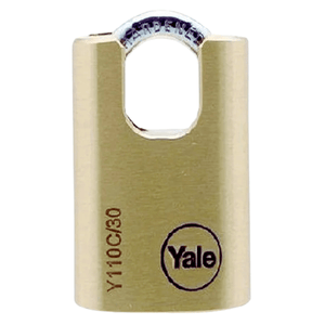 30MM Heavy Duty Solid Brass Padlock (Y110C301151) Yale Brand - 90mm