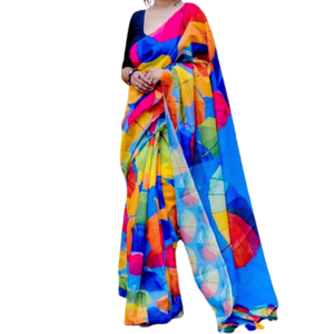 Chandni Silk Digital Printed Tassel Saree Soft And Comfortable For Women