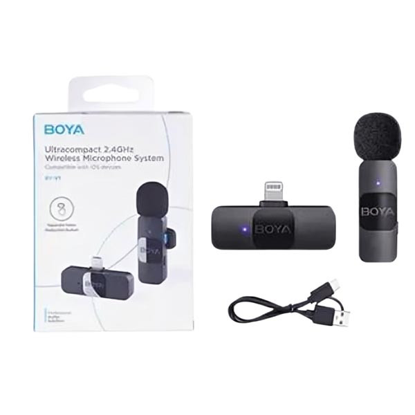 Boya BY-V1 Ultracompact 2.4GHz Wireless Microphone For IOS Device - BOYA BY