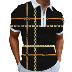 3D Polo Shirt Printed Lapel Short Sleeve Pullover Casual Men