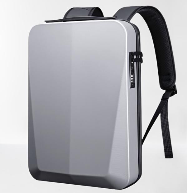 BANGE 22201 Silver Golden Color Business Professional Travel Hard Case Backpack Bag