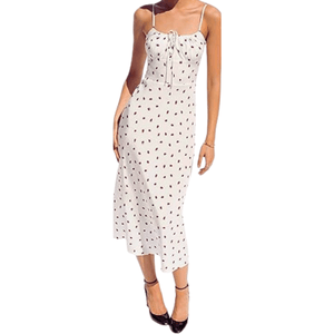 Omoone Women's Floral Low-Cut Square Neck Tie Bodycorn Dress