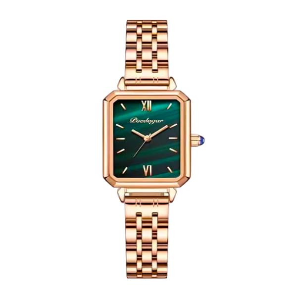 Poedagar 622 Stainless Steel Waterproof Women’s Watch - Color RoseGreen (মহিলাদের ঘড়ি - কালার-রোজগ্রিন)