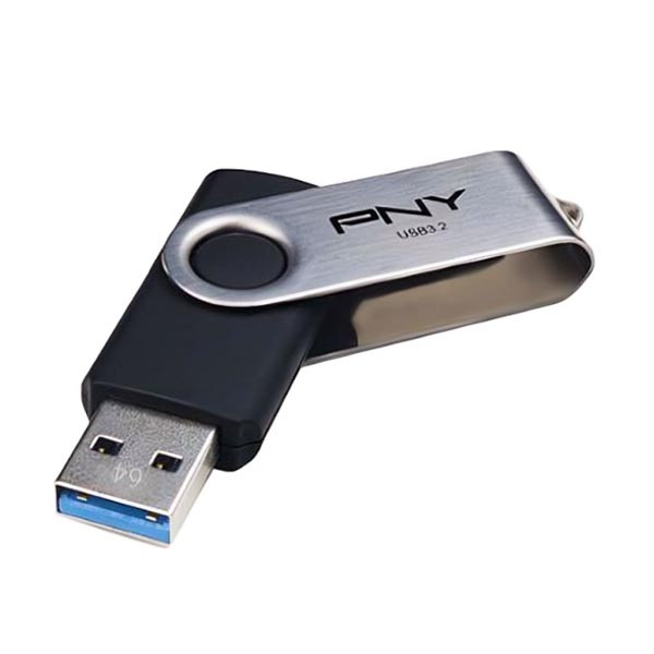 PNY Turbo Attache R USB 3.2 Black-Silver Pen Drives - 128 GB