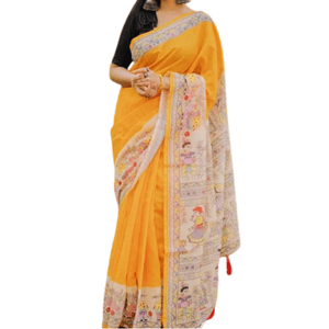 Chandni Silk Digital Printed Tassel Saree Soft And Comfortable For Women