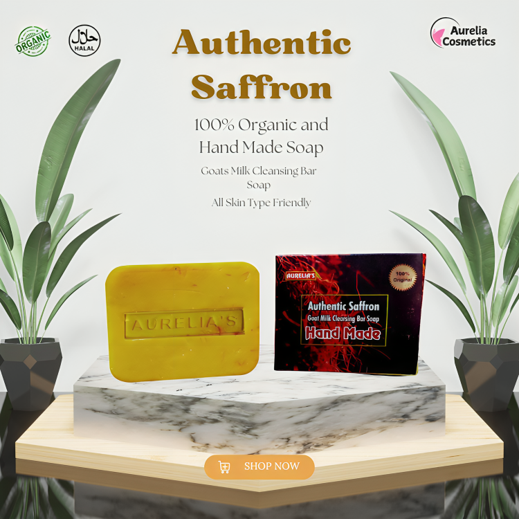 Aurelia Authentic Saffron Handmade Goat Milk Soap