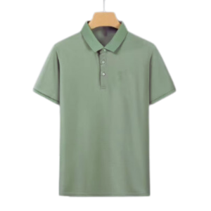 Foreign Trade Lapel Seamless Elastic T shirt Men's Short-sleeved Polo Shirt - Light Green