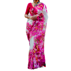 Chandni Silk Digital Printed Tassel Saree Soft And Comfortable For Women