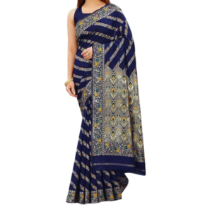 Stylish & Glorious Printed Silk Saree With Blouse Piece For Women