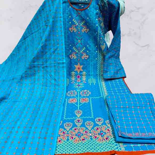 Stitched Cotton Printed Salwar Kameez For Women - 3 Piece