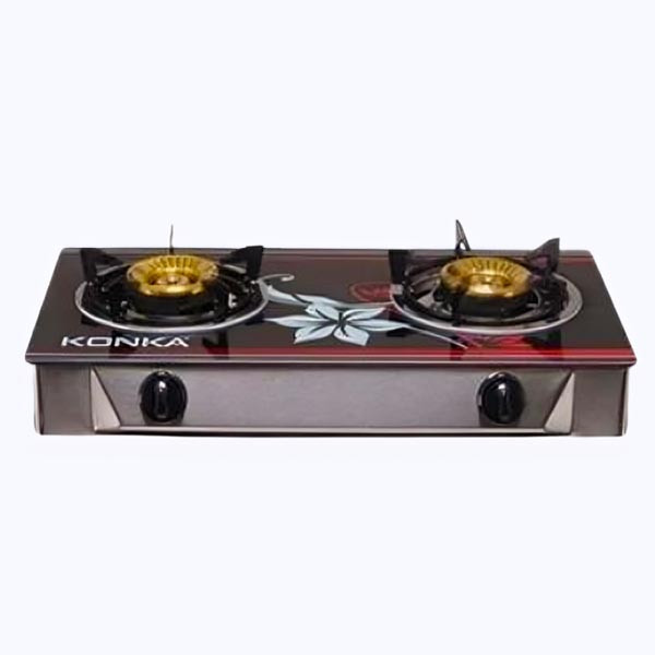 KONKA KGLPG603-2D Gas Stove -glass Top Double Burner (LPG Gas Stove)