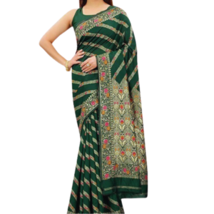 Stylish & Glorious Printed Silk Saree With Blouse Piece For Women