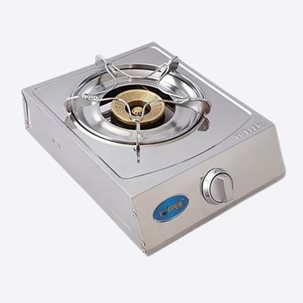 TOPPER Daisy Single Stainless Steel Auto Stove LPG (TPR00017)-Topper Single Auto Stove