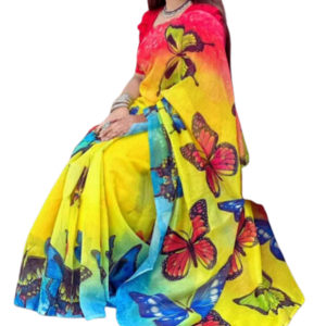 Chandni Silk Digital Printed Tassel Saree Soft And Comfortable For Women