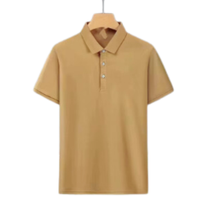 Foreign Trade Lapel Seamless Elastic T shirt Men's Short-sleeved Polo Shirt - Yellow