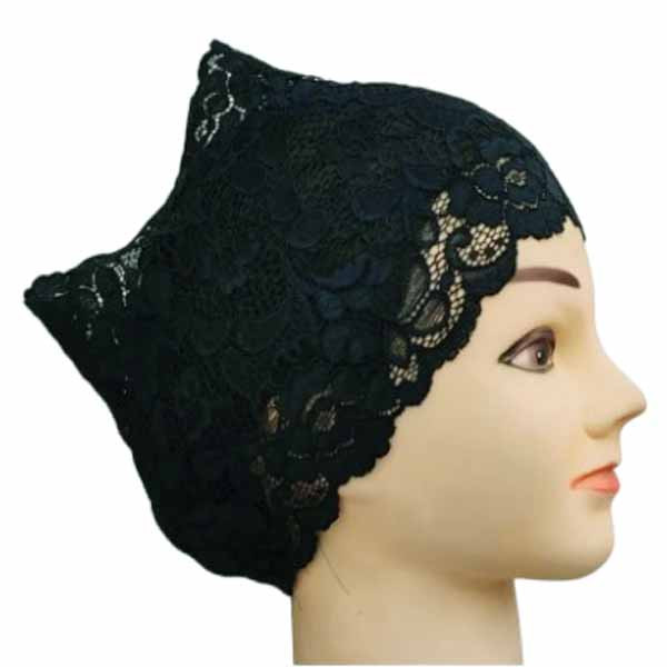 Net Hijab Inner Cap for Women 4Pcs Black