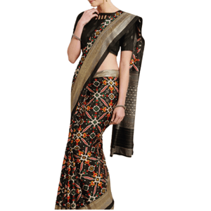 Stylish & Glorious Printed Silk Saree With Blouse Piece (MN-707) For Women