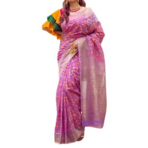 Dhupian Half Silk Skin Print Saree (PP-223) For Women