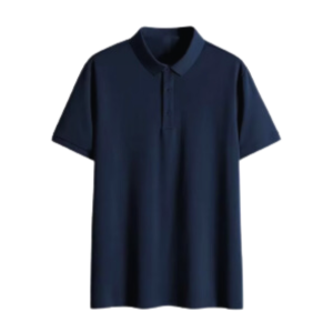 Foreign Trade Lapel Seamless Elastic T shirt Men's Short-sleeved Polo Shirt - Blue