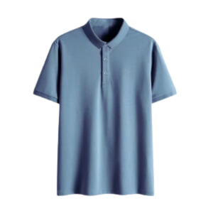 Foreign Trade Lapel Seamless Elastic T shirt Men's Short-sleeved Polo Shirt -Mist Blue