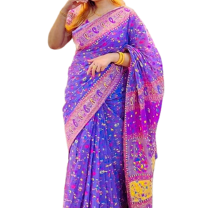 Dhupian Half Silk Skin Print Saree (PP-232) For Women