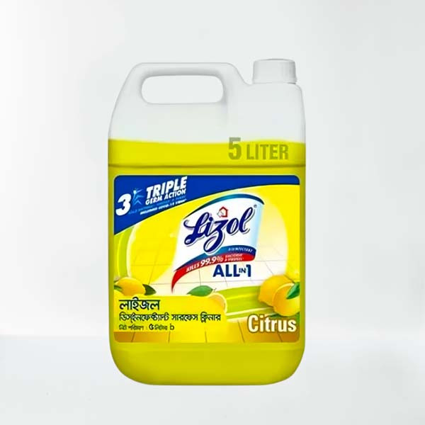 Lizol Disinfectant Surface & Floor Cleaner Citrus - 5ltr