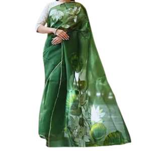 Dhupian Half Silk Skin Print Saree (PP-231) For Women