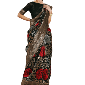 Stylish & Glorious Printed Silk Saree With Blouse Piece For Women