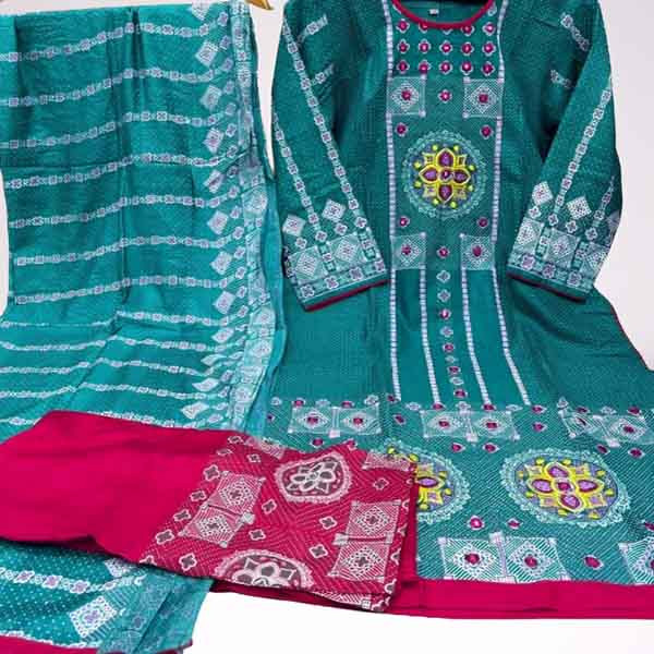 Stitched Cotton Printed Salwar Kameez For Women - 3 Piece