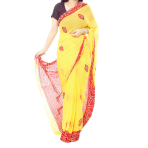 Dhupian Half Silk Skin Print Saree (MN-401) For Women