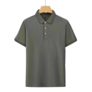 Foreign Trade Lapel Seamless Elastic T shirt Men's Short-sleeved Polo Shirt -Dark Gray