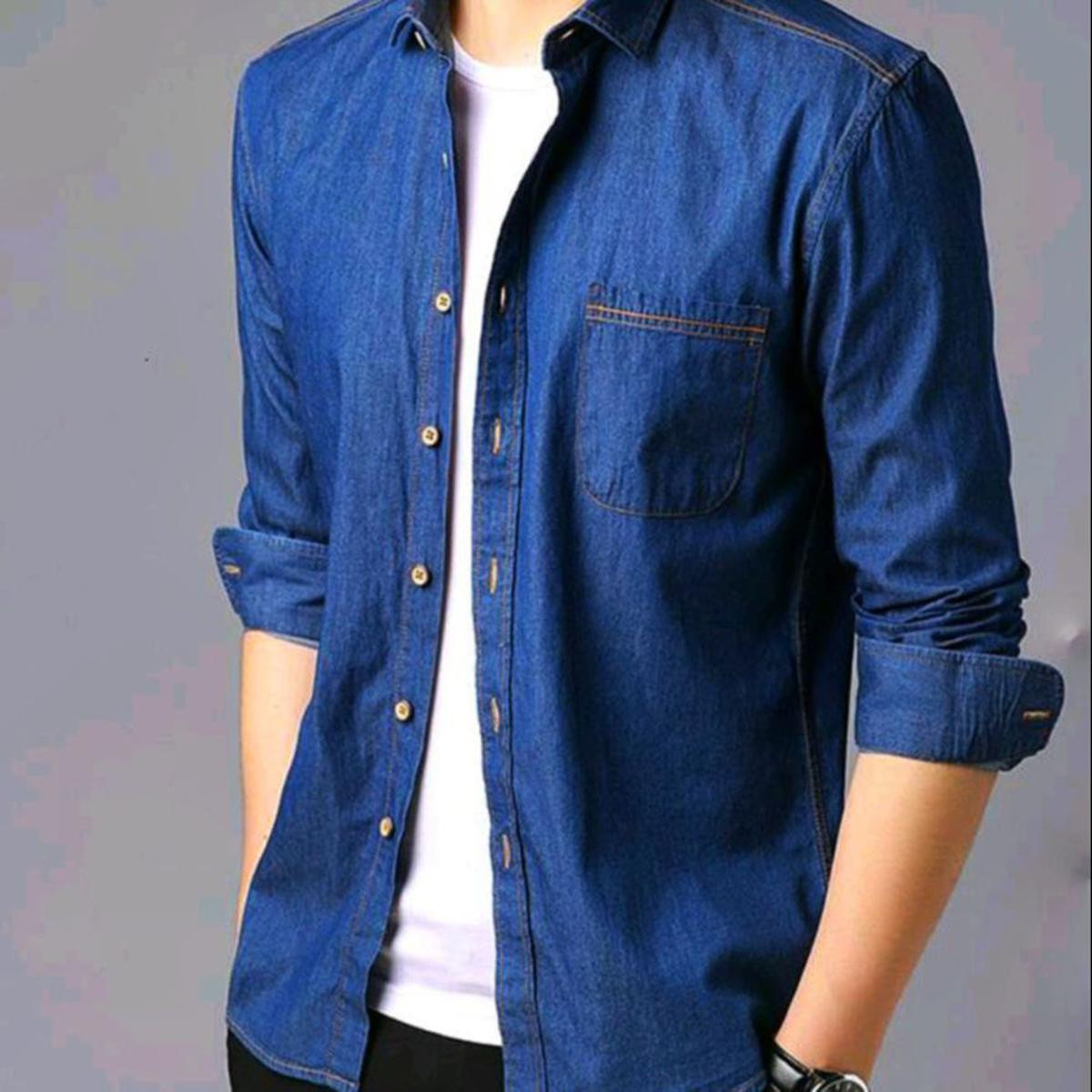 Denim Long Sleeve Casual For Men - Denim Shirt For Men - Shirt For Men