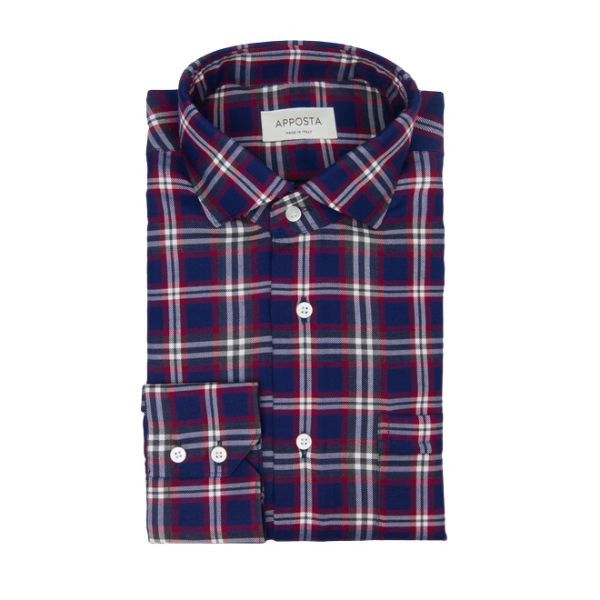 Blue Flannel Twill Check Shirt