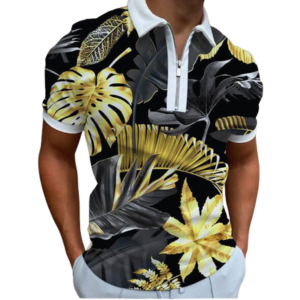 3D Polo Shirt Printed Lapel Short Sleeve Pullover Casual Men