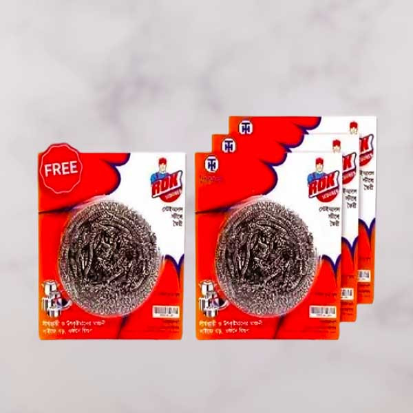 Rok Dish washing Steel Scourer - (Buy 3 Get 1 Free)