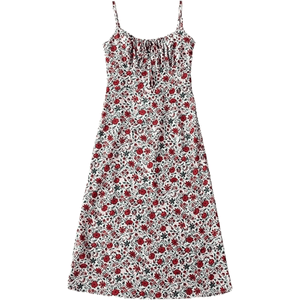 Omoone Women's Floral Low-Cut Square Neck Tie Bodycorn Dress