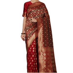 Stylish & Glorious Printed Silk Saree With Blouse Piece For Women